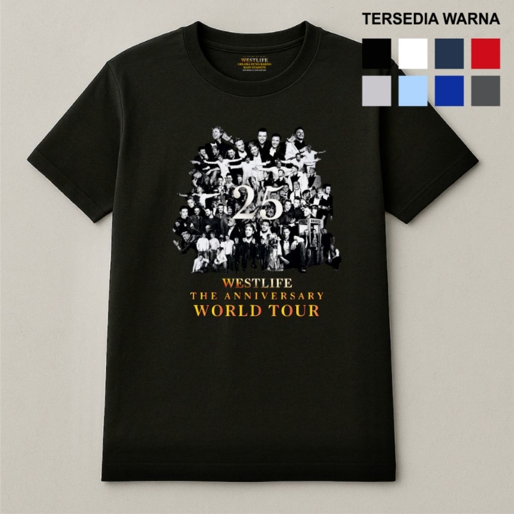 Kaos Konser West Life 2027 indonesia, Kaos West Life 25th Anniversary Journey size S - 4xl