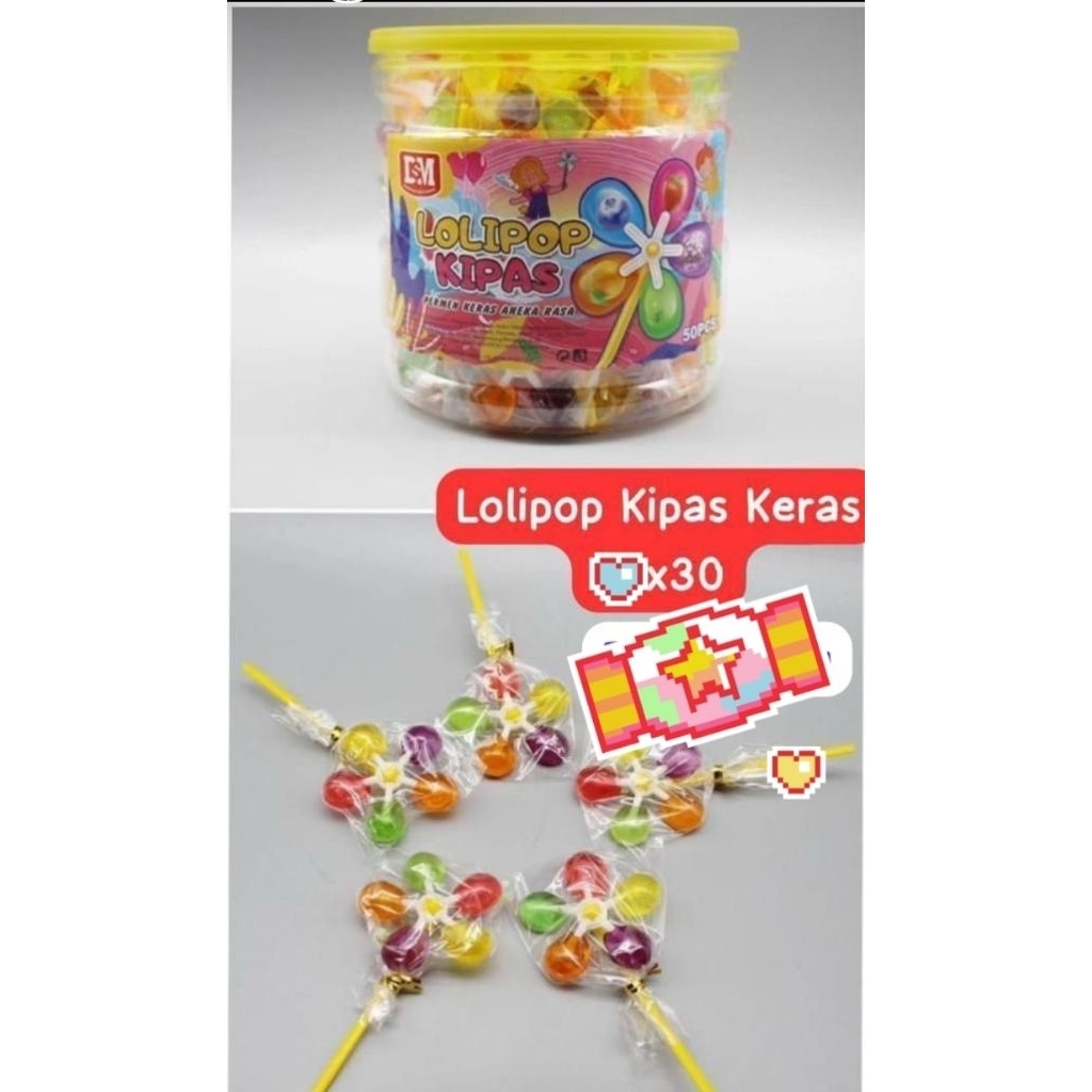 Permen Lolipop Kipas Keras Isi 30 Pcs