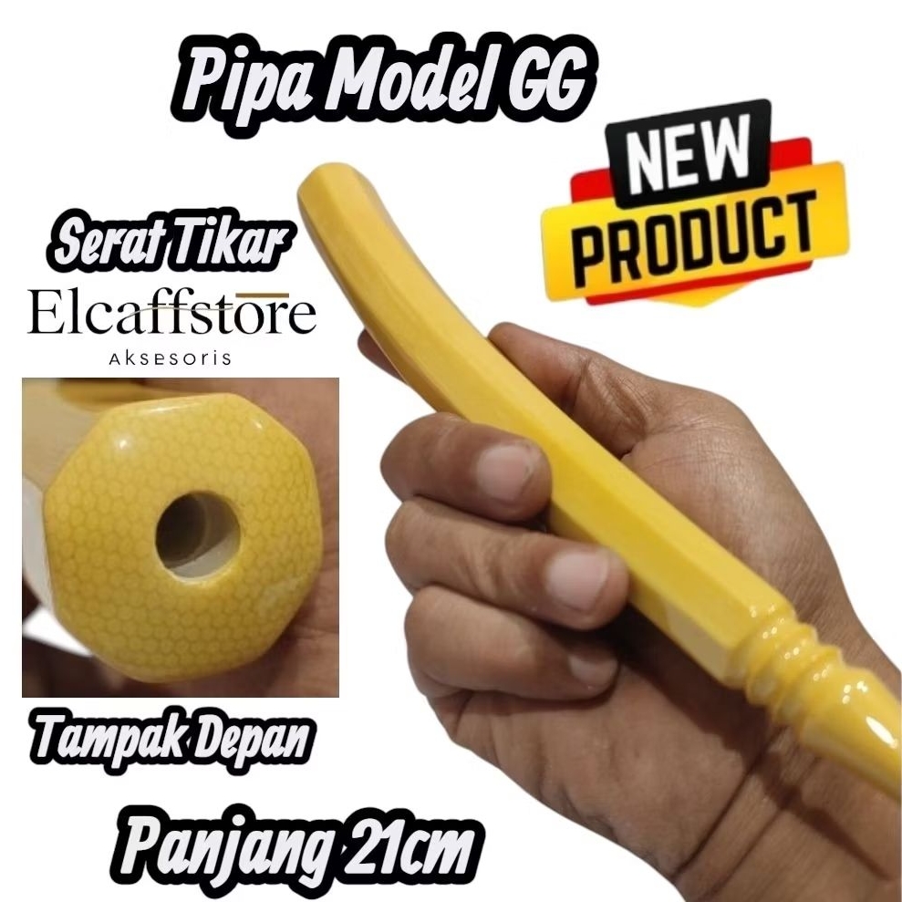 Pipa Model GG, Serat Tikar, Panjang 25cm ( BelimbingKuning)