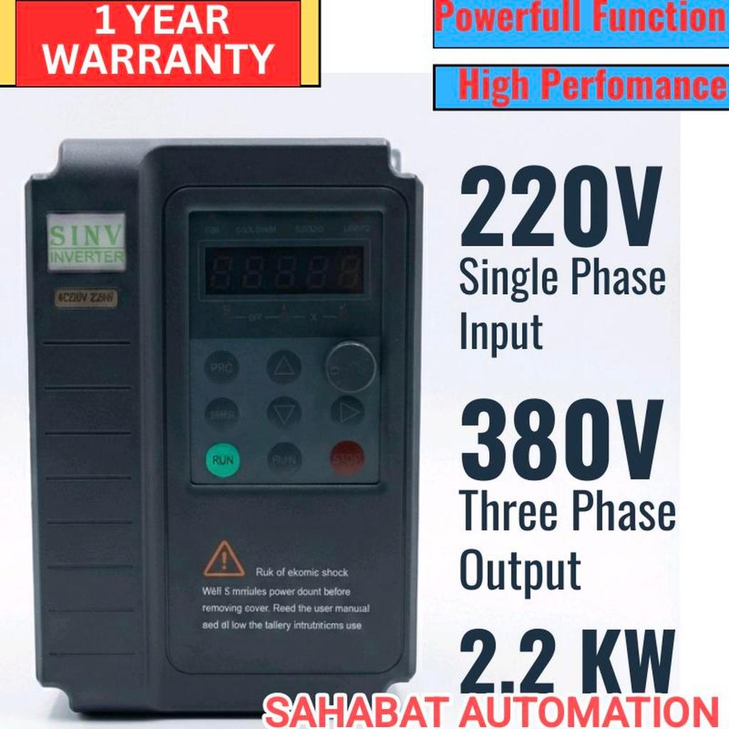Inverter 1 Phase 220V Ke 3 Phase 380V 2,2 KW 3 HP Inverter 220V Ke 380V 2,2KW 3HP Input 1 Phase 220V