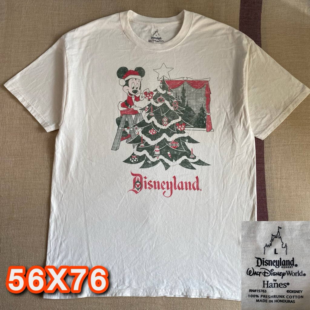 Kaos Disneyland Walt Disney World by Hanes Putih Cream Size L Vintage Vibes