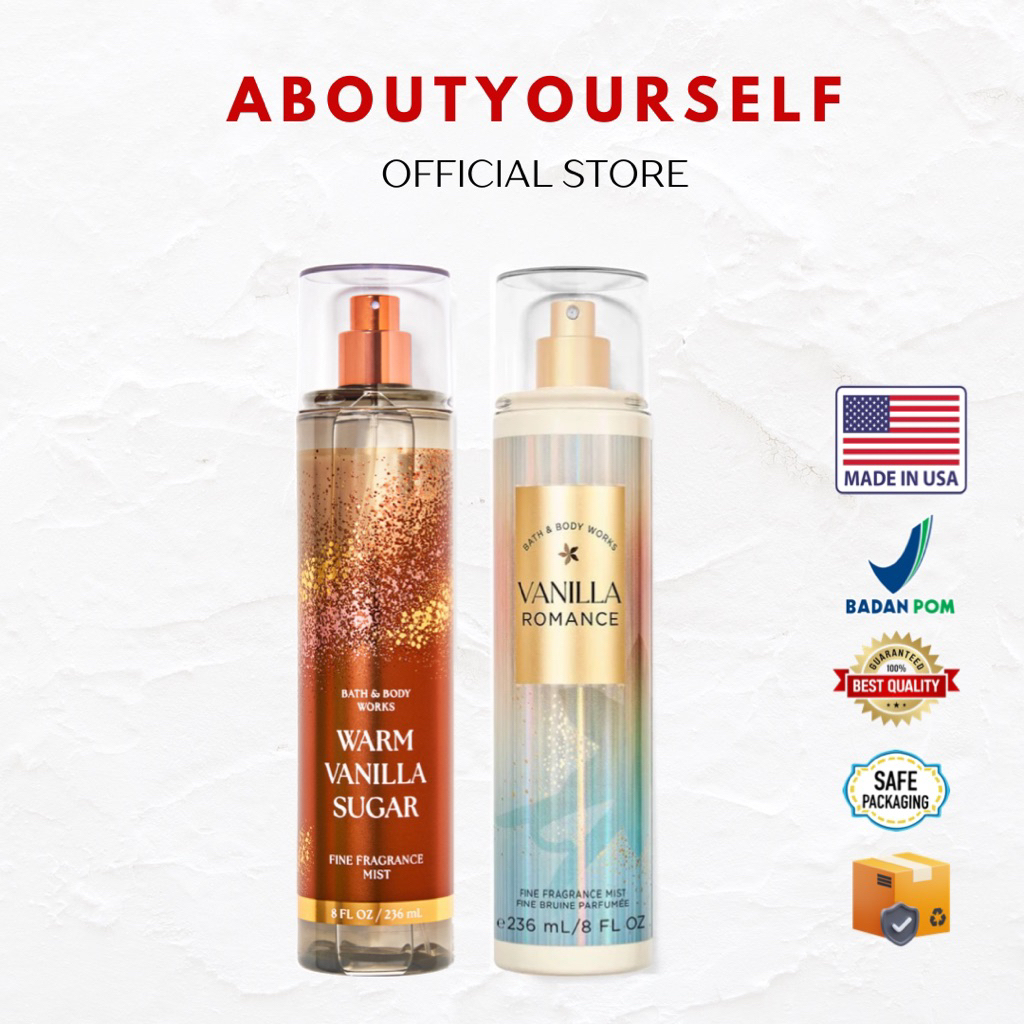 PARFUME WANITA BATH AND BODY WORKS BBW BODY MIST WARM VANILLA SUGAR- PARFUM BODY MIST WANITA VANILLA