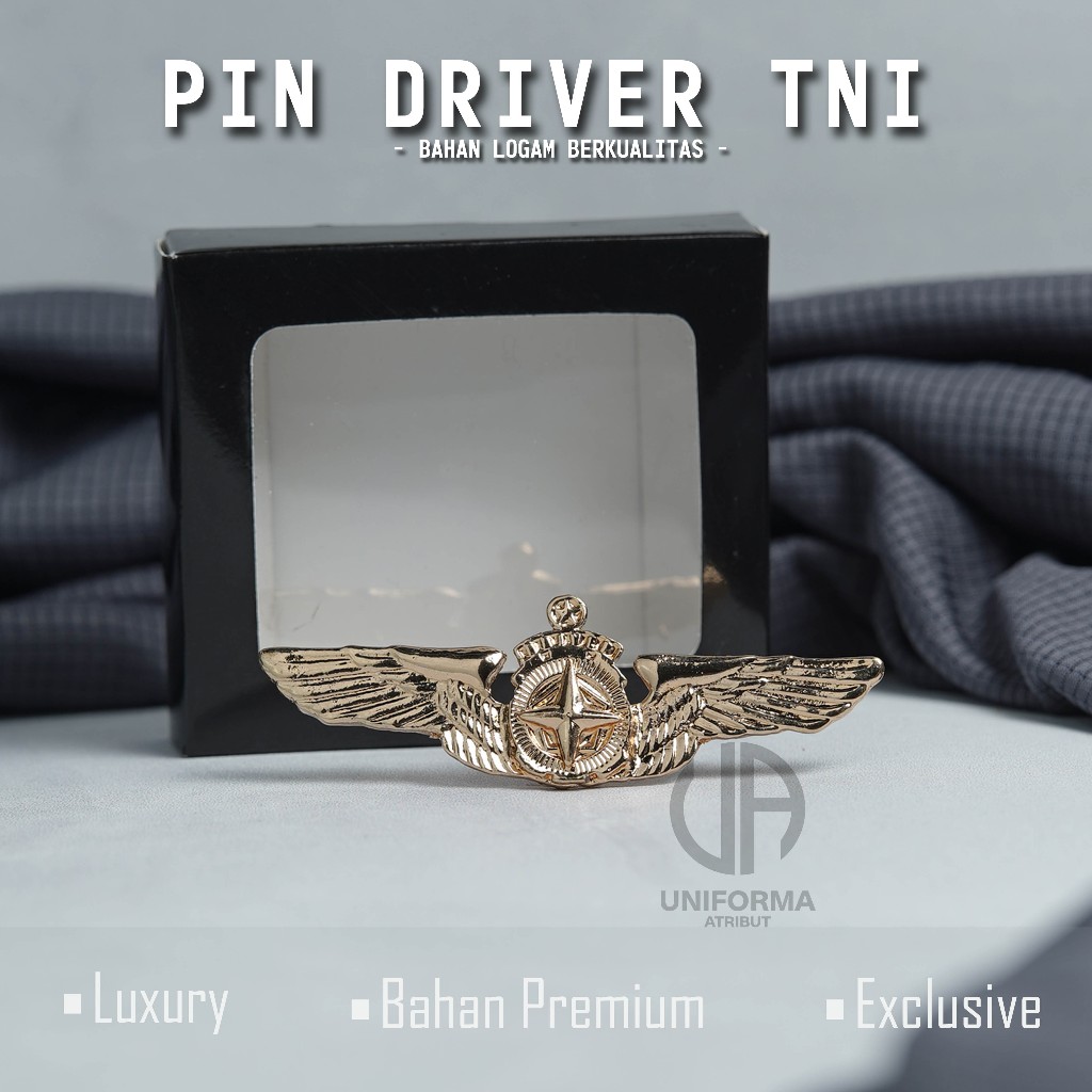 PIN BREVET DRIVER TNI AD HIGH QUALITY BAHAN LOGAM BERKUALITAS - UNIFORMA ATRIBUT