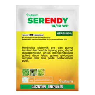 Obat Rumput Serendy 25 gram Herbisida padi bebas gulma tidak stres menguning