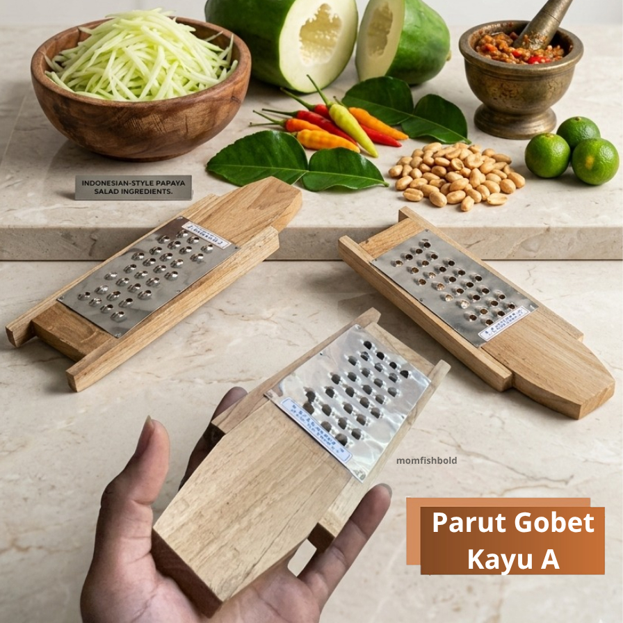 Parutan Gobet Pepaya Tradisional Handcrafted - Alat Pasrah Rujak Serut & Kelapa kayu A