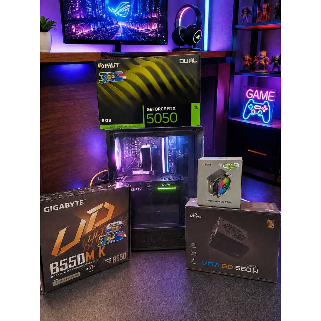 PC Ryzen 5 5600 RTX 5050 Ram 32gb 3600mhz NVME 512GB / Ryzen 5 5500 RTX 3050 6gb Ram 2x8gb 2666mhz n