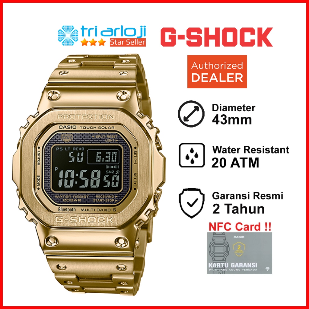 Casio G-Shock GMW-B5000GD-9DR Jam Tangan Pria GSHOCK Gold GMWB5000 GMW-B5000GD-9 GMW B5000GD 9DR
