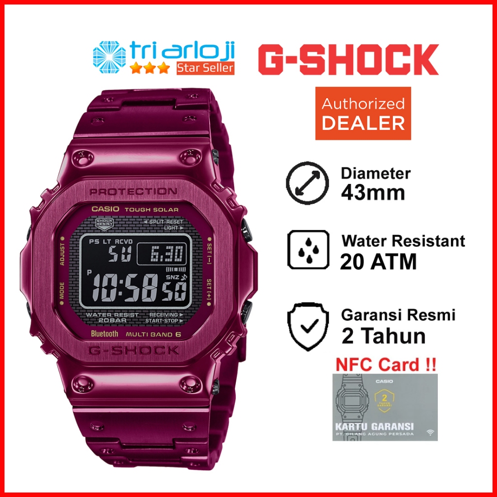 Casio G-SHOCK GMW-B5000RD-4DR Jam Tangan Pria Metal GSHOCK GMWB5000 GMW-B5000RD-4 GMW B5000RD 4DR