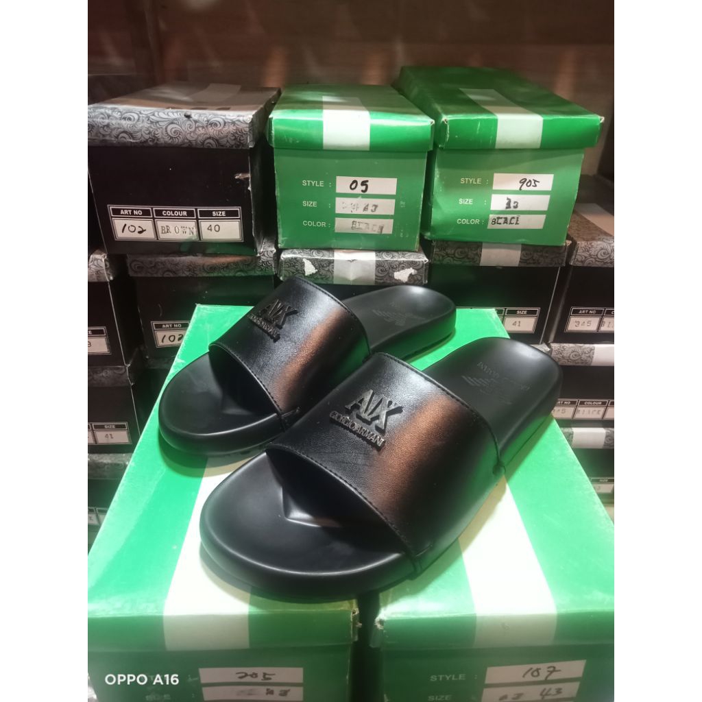 sandal slop pria sendal armani