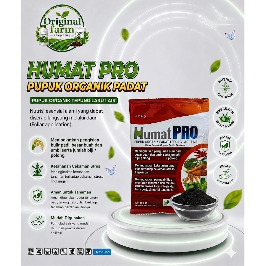 Humat PRO 100 gr - Pupuk Organik Padat Super (Kaya Asam Fulfat & Asam Amino)