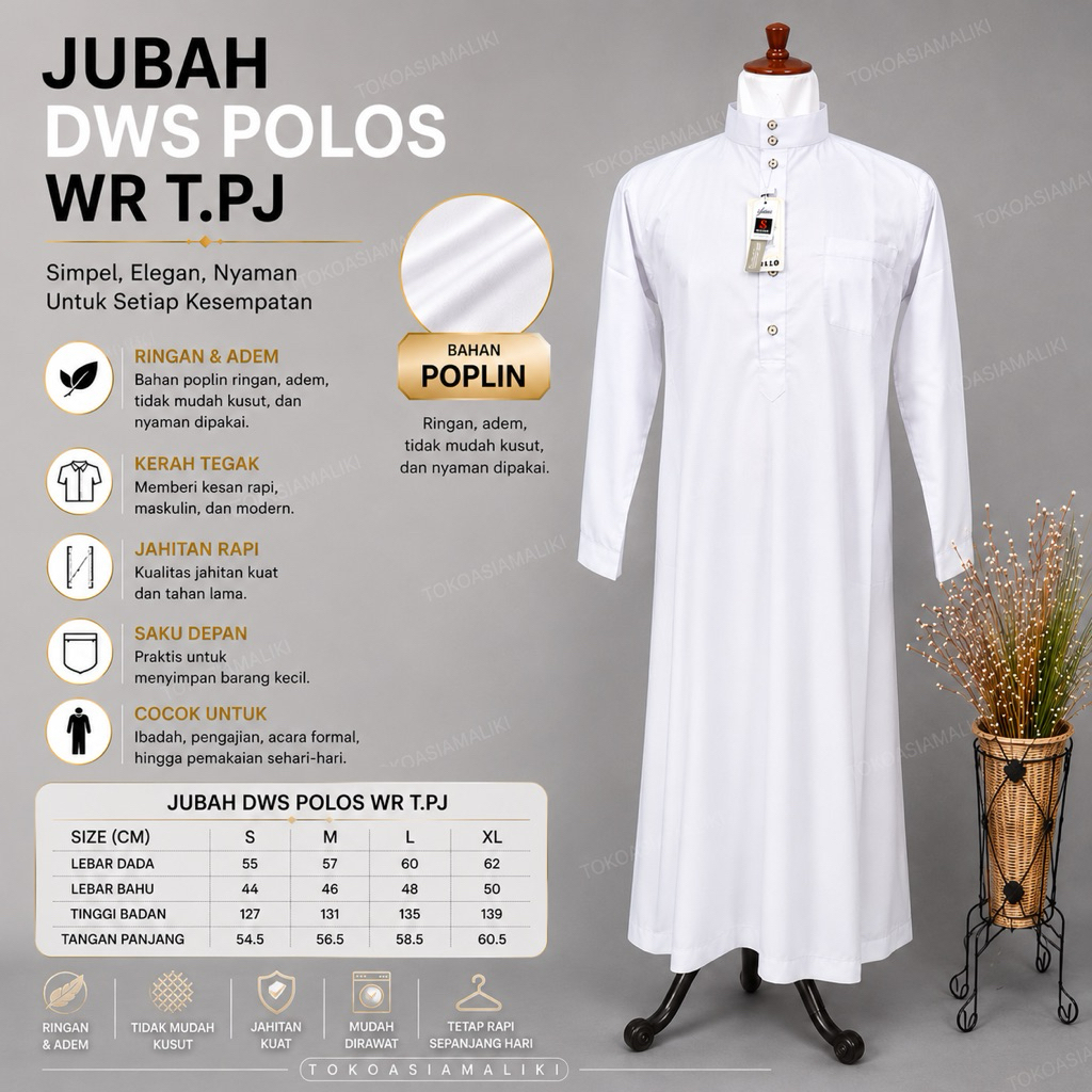 Jubah Gamis Cowok SOLLU / Pria / Laki laki Polos