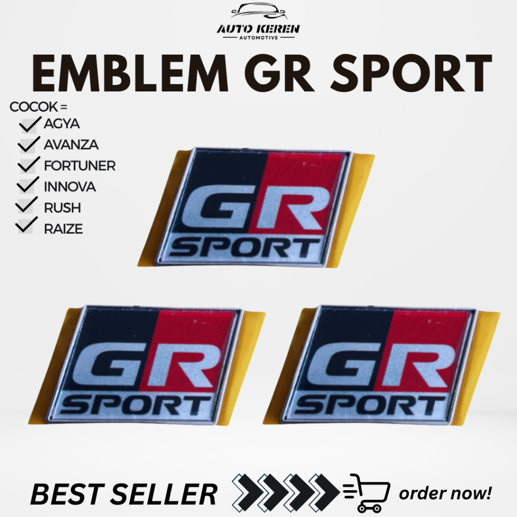 EMBLEM LOGO GR SPORT YARIS RAIZE RUSH FORTUNER AVANZA