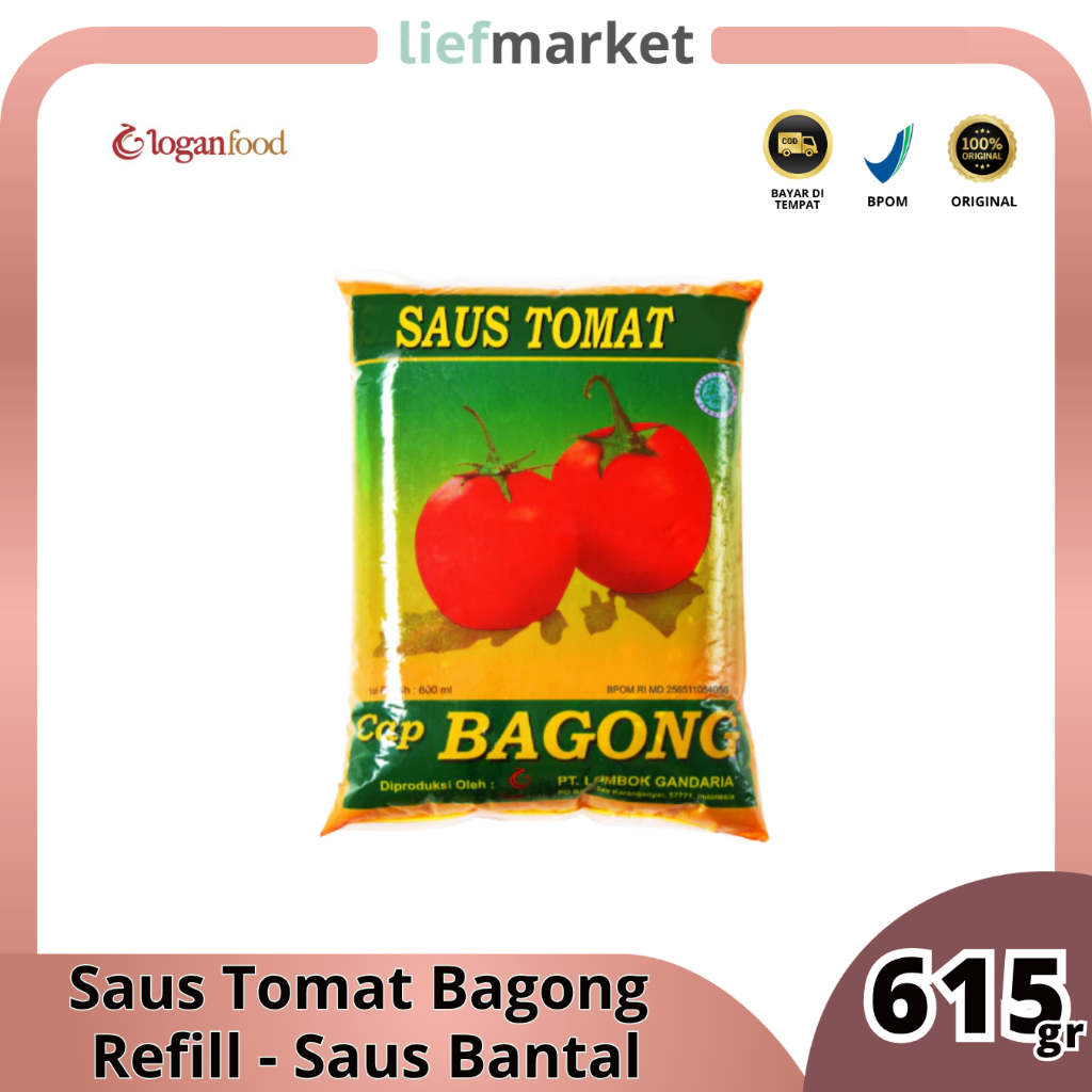 Lombok Gandaria Saus Tomat Bagong Refill 615 ml I Saos Bantal I Saos Bakso