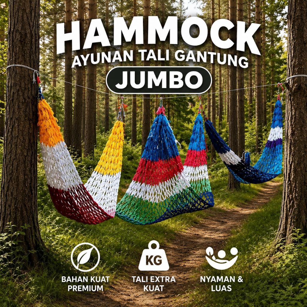 Hammock ayunan tali gantung dewasa & anak-anak / ayunan gantung / Hammock ayunan tali gantung jumbo 