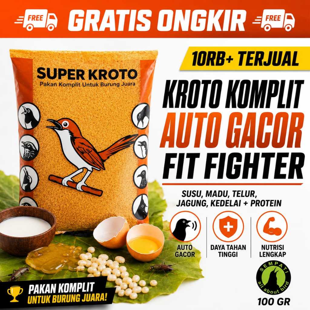 SEMPATI Super Kroto Voer Halus 100gr Anti Stress Pur Pakan Makanan Burung Ciblek Pleci Prenjak Tlede
