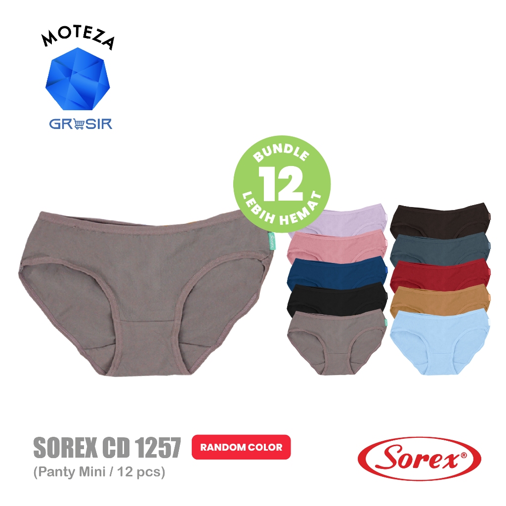 Grosir [12 pcs] Sorex CD 1257 - 1 Lusin - Celana Dalam Wanita Mini Panty - super soft