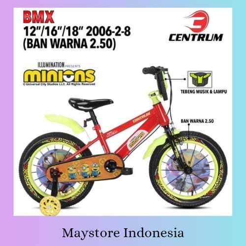 SEPEDA ANAK LAKI BMX CENTRUM 2006 2 8 BAN WARNA 2.50 12 16 18 INCH READY SEMUA WARNA BERGARANSI