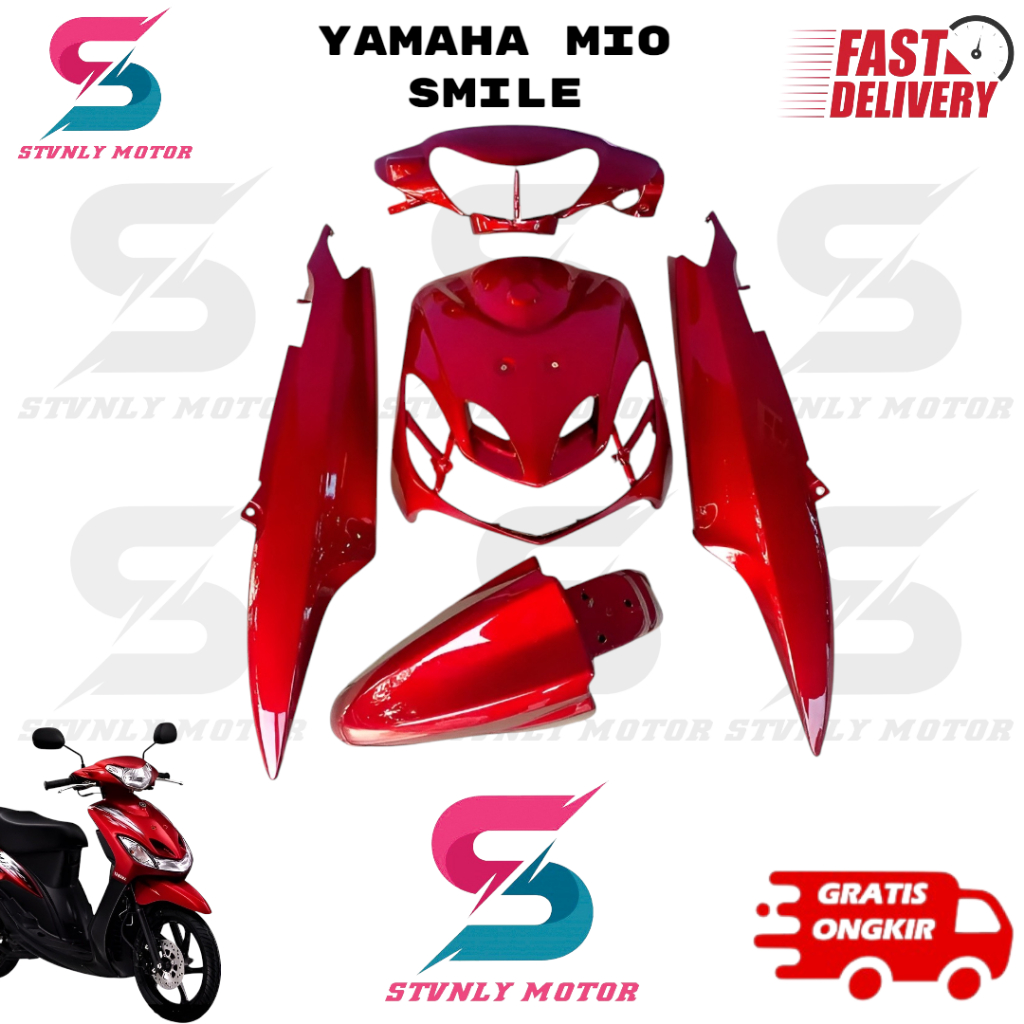 Cover full body halus mio smile merah maroon 2009