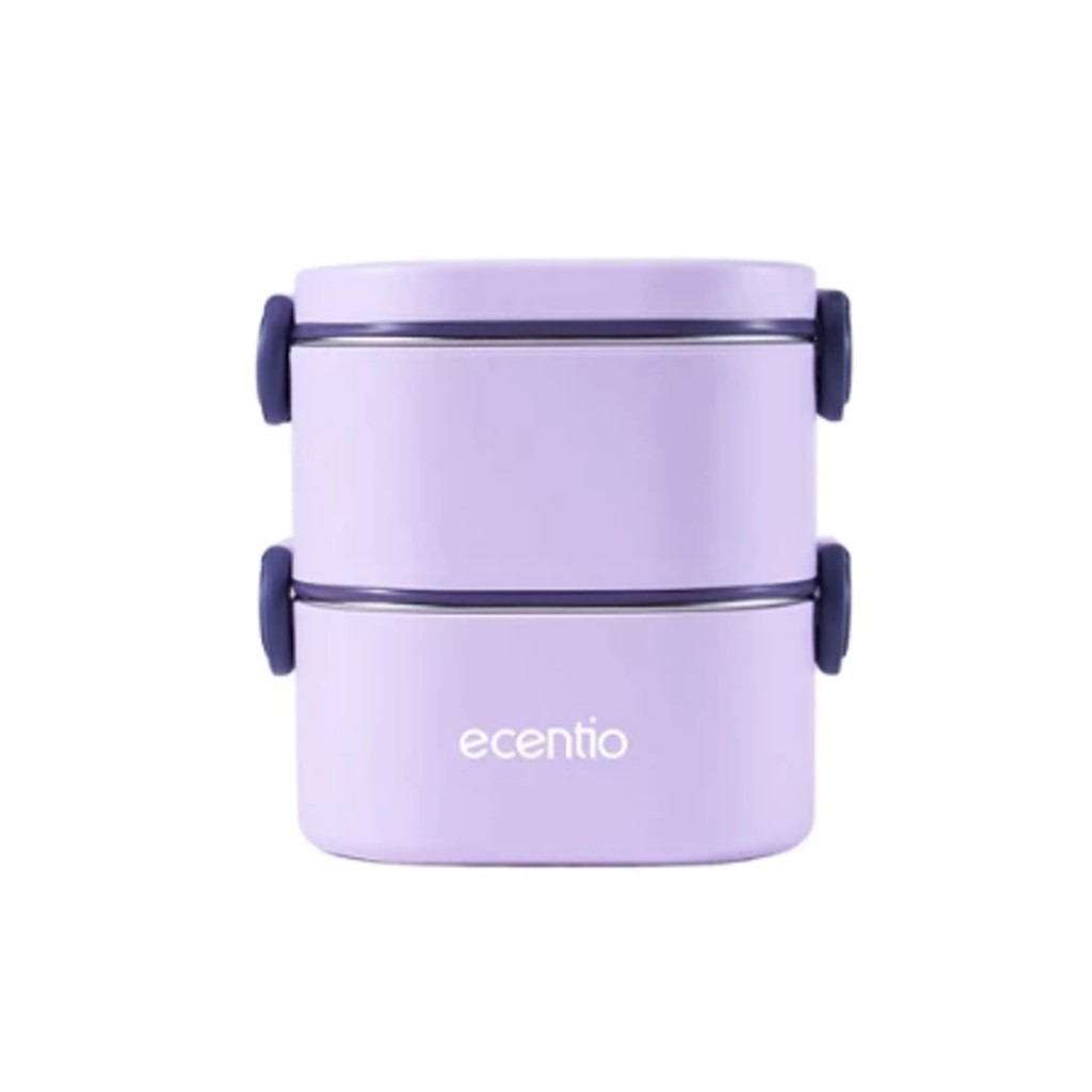 GIFT - Ecentio Double Layer Stainless Steel Lunch Box - Purple