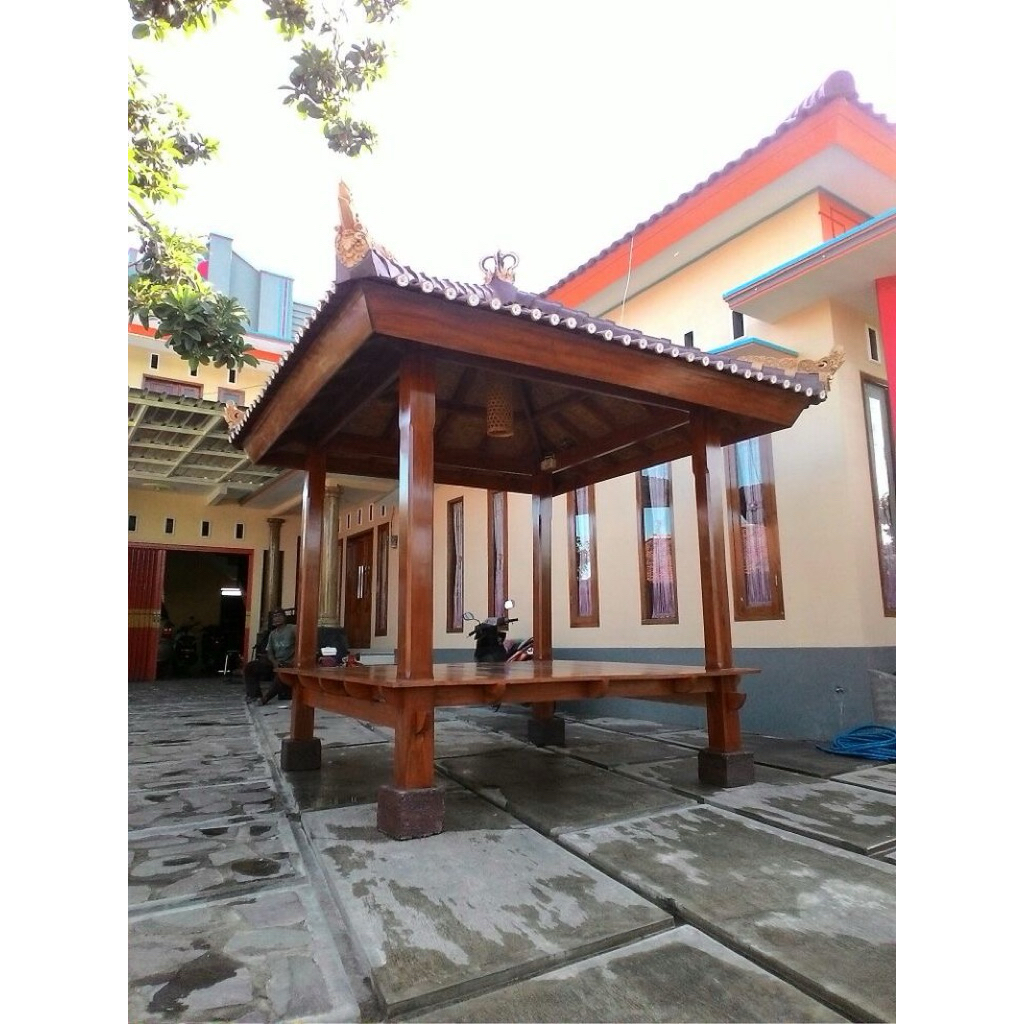 Gazebo Full Kayu Jati Outdoor Kekinian