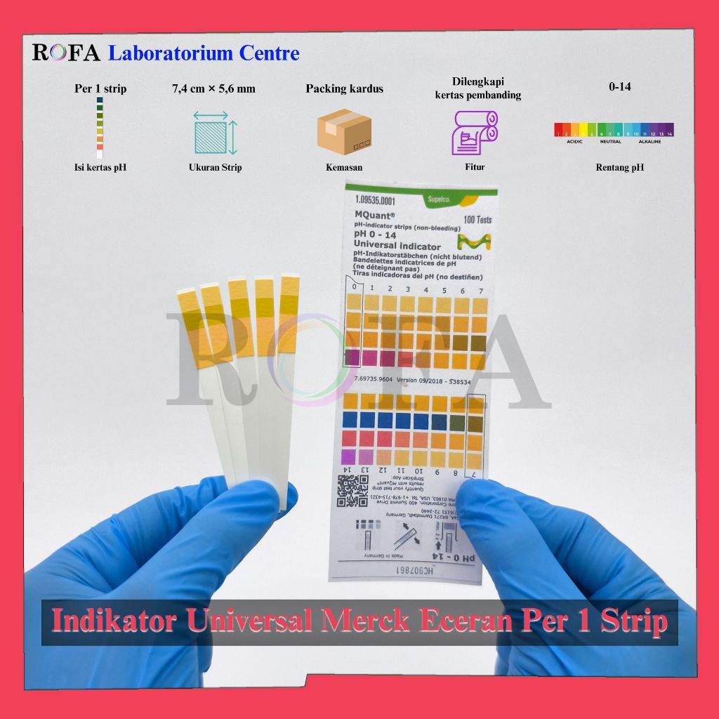 Indikator Universal / Universal Indicator / Kertas pH / pH Paper / Lakmus Universal / pH Tester Merc