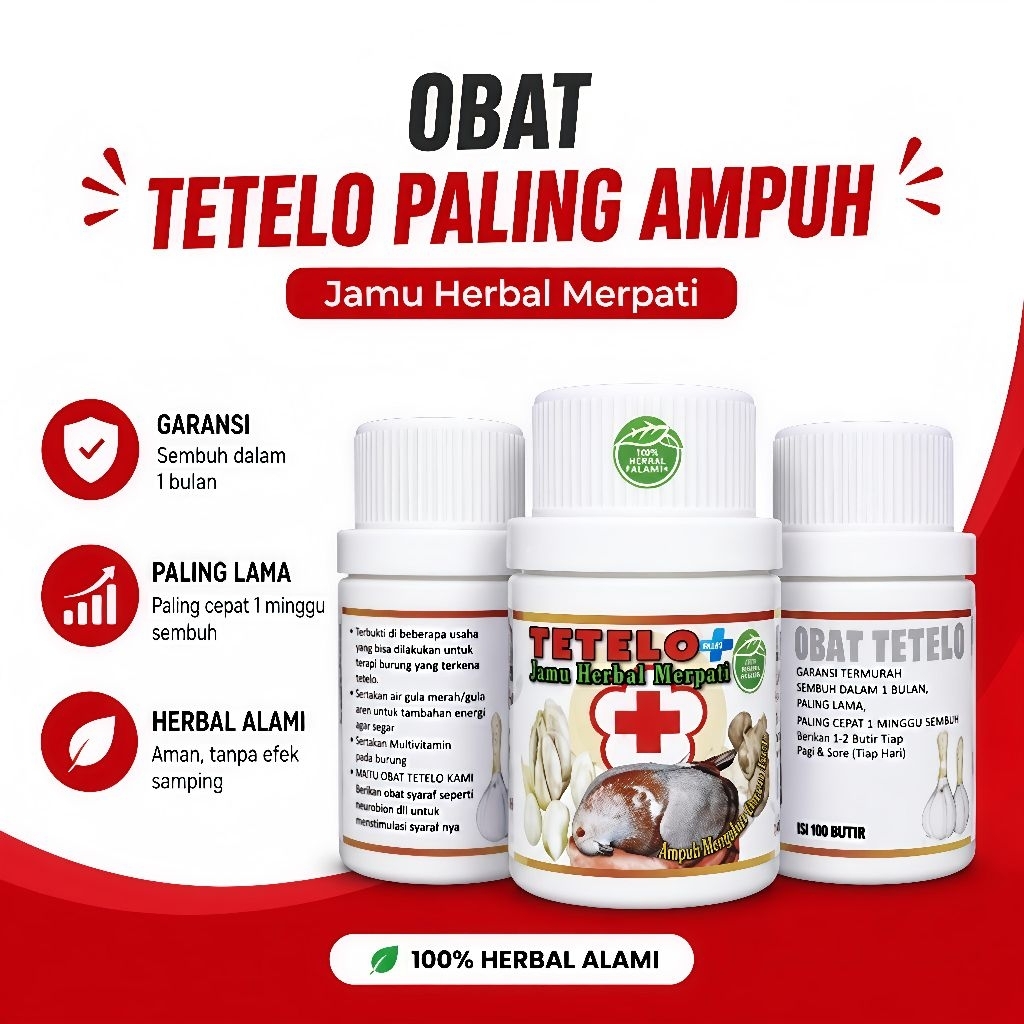 TETELO PLUS isi 100 butir obat merpati telo paling ampuh vitamin merpati nutrobird extra kencur gins