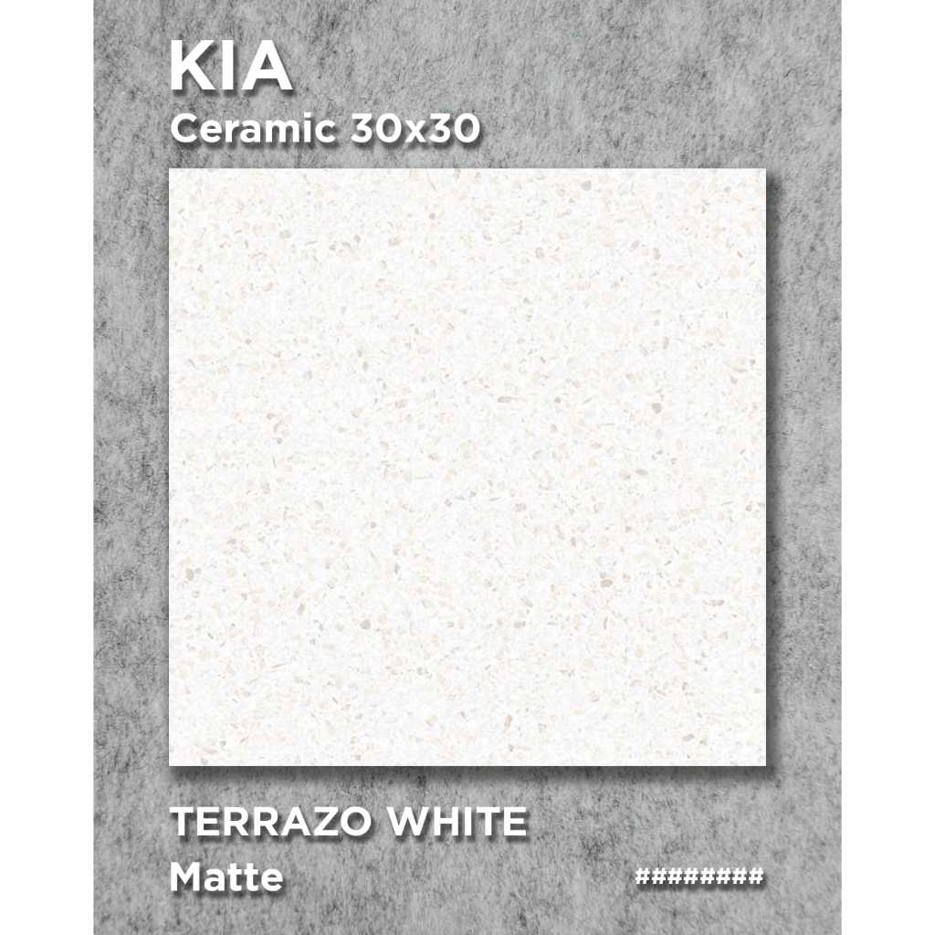 Keramik lantai KIA Terrazo / Terazzo Grey / White 30x30 Matte / tidak kilat (khusus KALBAR _ Harap C