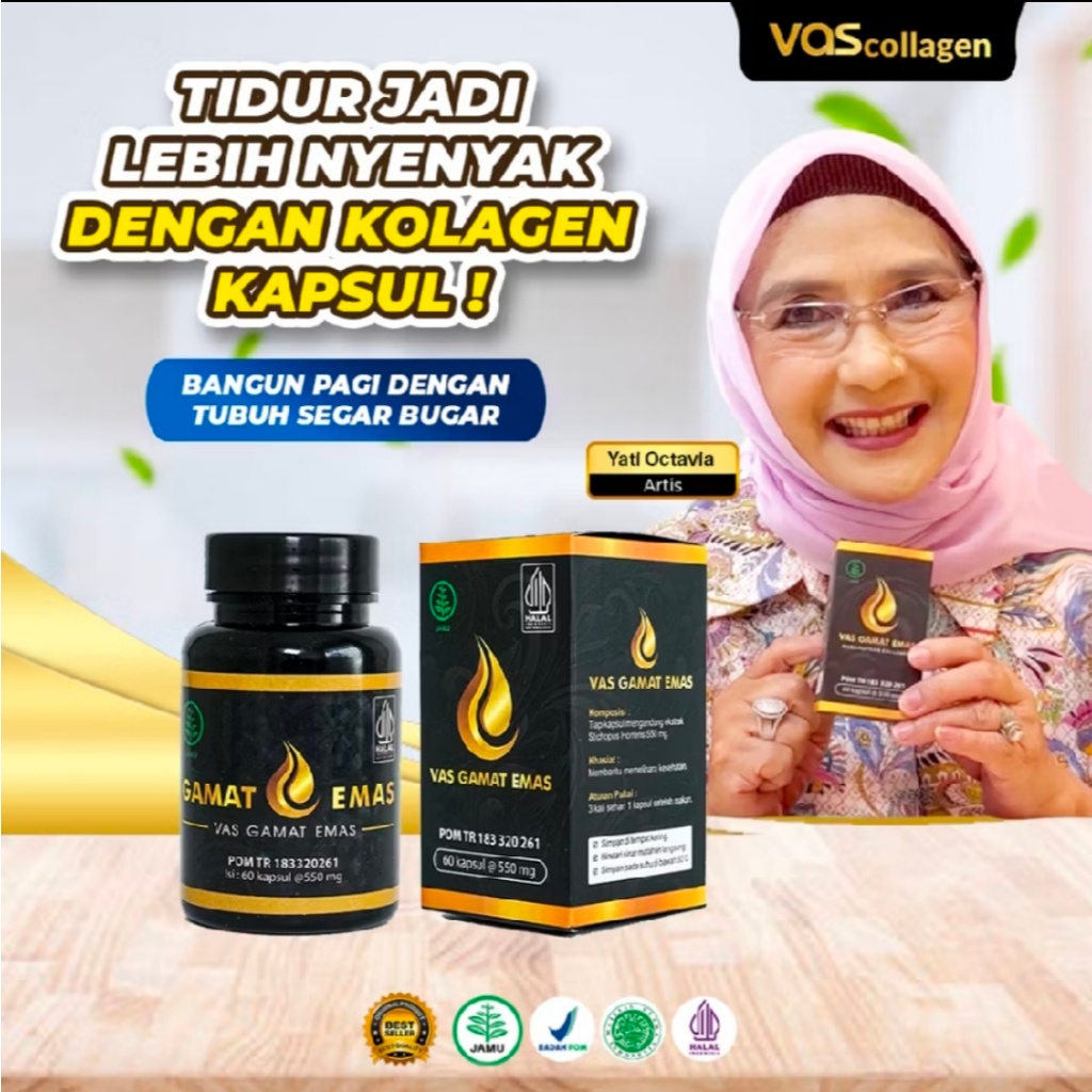 Vas gamat emas collagen colagen original 100% asli ori pemutih badan wajah glowing ampuh permanen bp