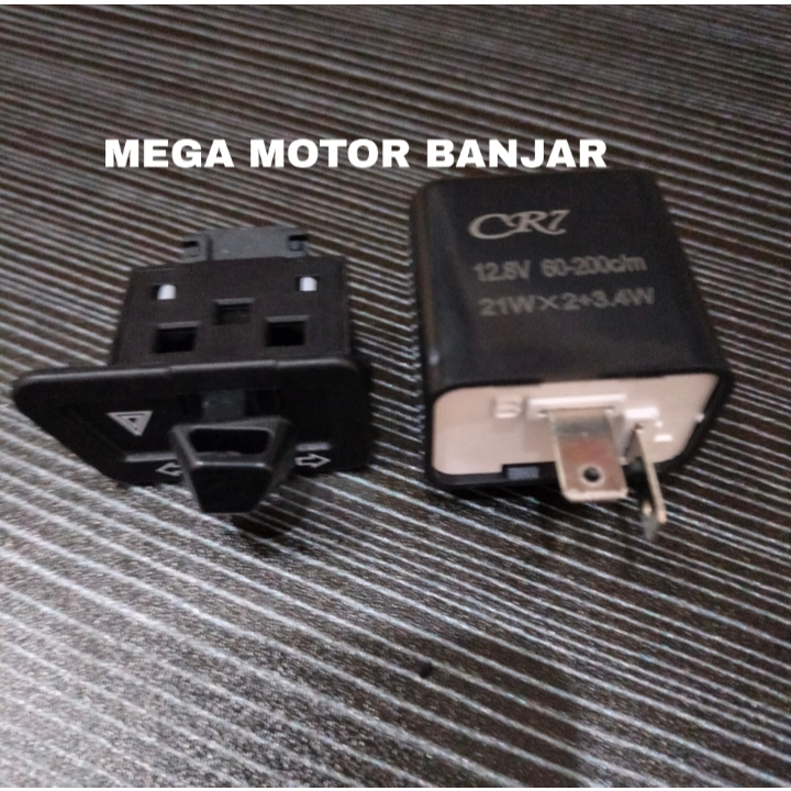 flasher sen cr7 + tombol saklar hazard sen trapesium untuk motor beat karbu kharisma revo supra x125
