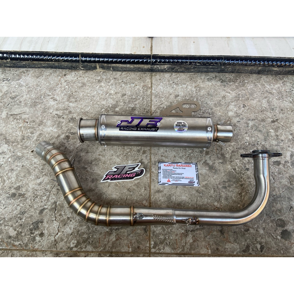knalpot non samlong original JF RACING EXHAUST moncong khinoci inlet 38 MM untuk aerox Vario nmax be