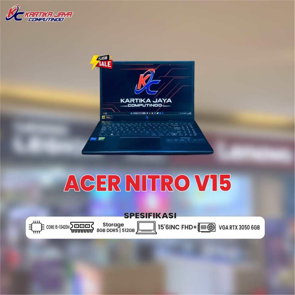 ACER NITRO V15 LIKE NEW | CORE I5-13420H RAM 8GB SSD 512 | RTX 3050 6GB