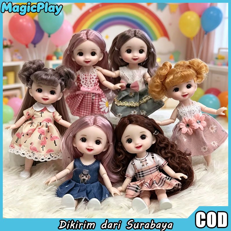 17cm Boneka Princess Mainan Sendi Fleksibel Bergerak Bebas Boneka Mini Lucu Hadiah Untuk Anak Peremp