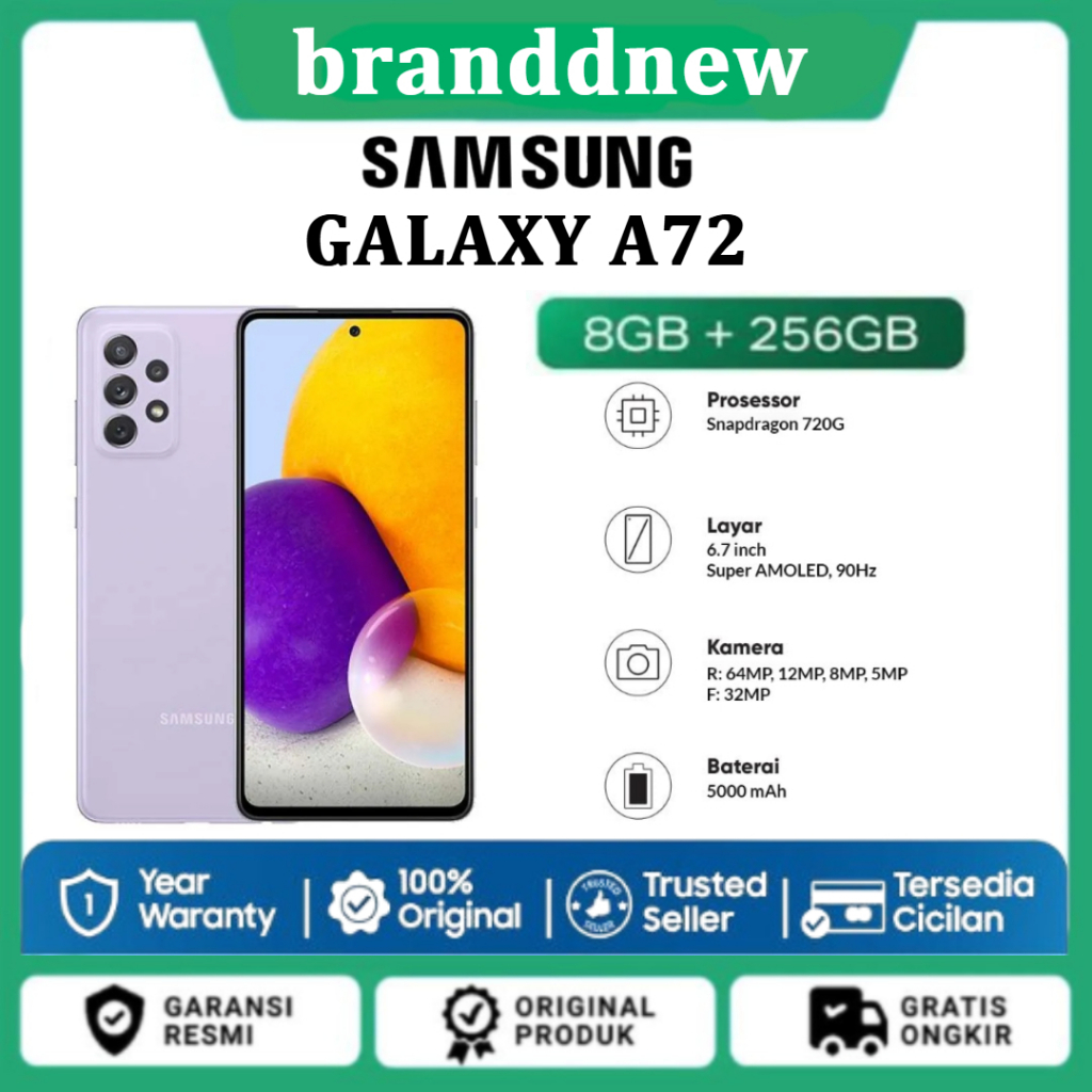 HP SAMSUNG A72 8GB/256GB GARANSI RESMI DAN EXTRA BONUS