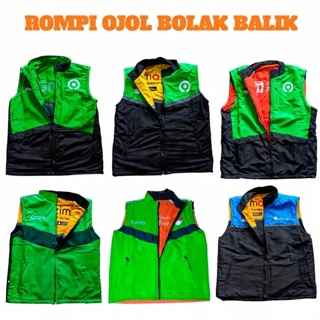 PROMO!!! Rompi bolak-balik ojol Waterproof Tebal dan Adem