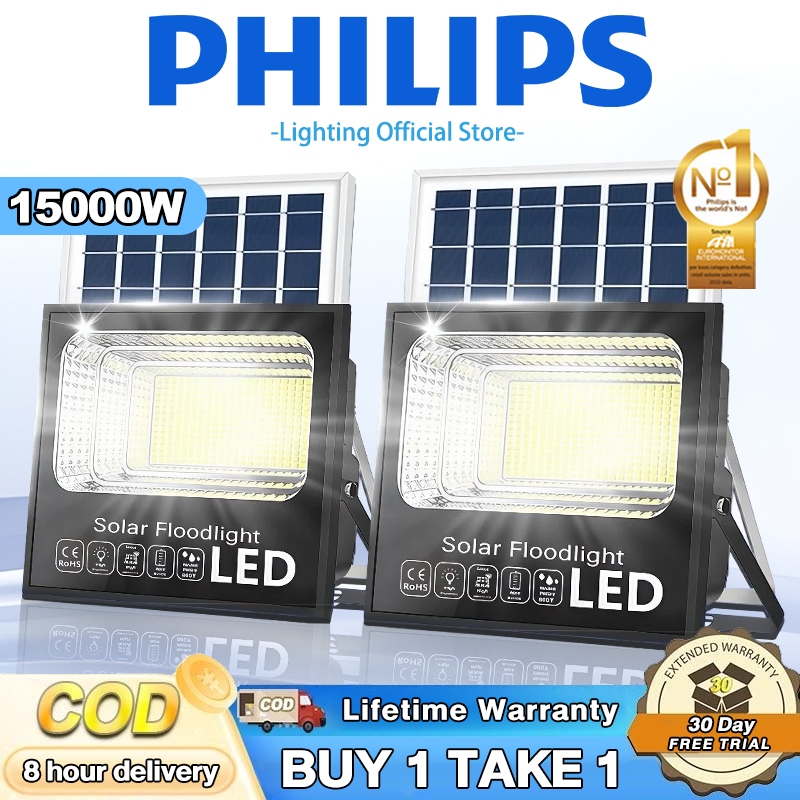 PHILIPS 2026 Lampu Tenaga Surya Baru 15000W Lampu Taman Tahan Air Lampu Sorot Tenaga Surya Dalam dan