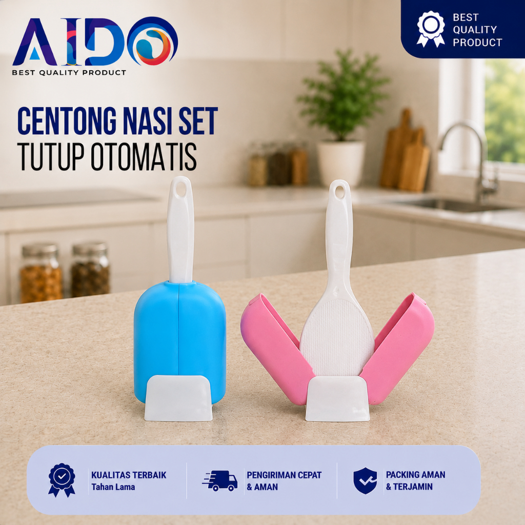 Tempat Sendok Nasi / Tempat Centong Nasi Penutup Otomatis Anti Debu SENDOK NASI MAGIC TUTUP OTOMATIS