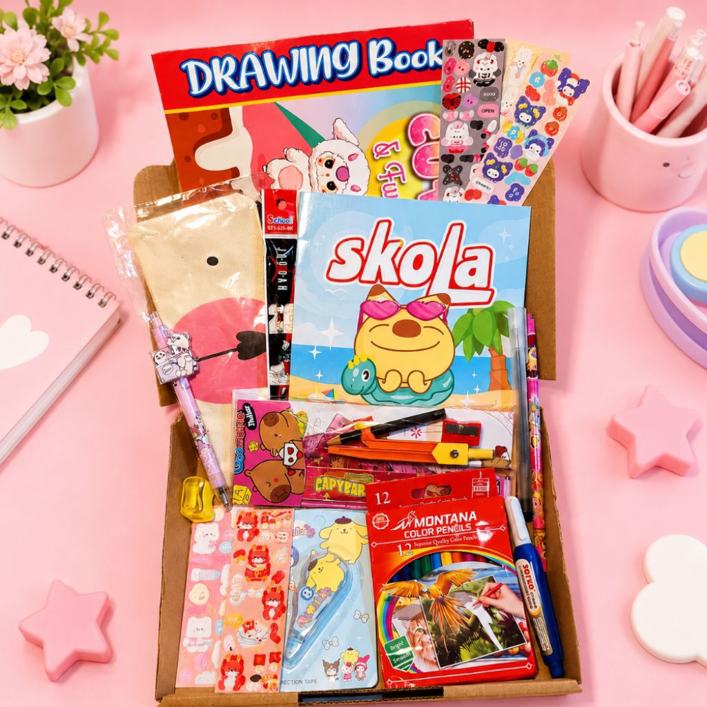 Set Alat Tulis Sekolah Lengkap / Hampers Alat Tulis 25 in 1 Stationery Kit Anak Lucu Perlengkapan Se