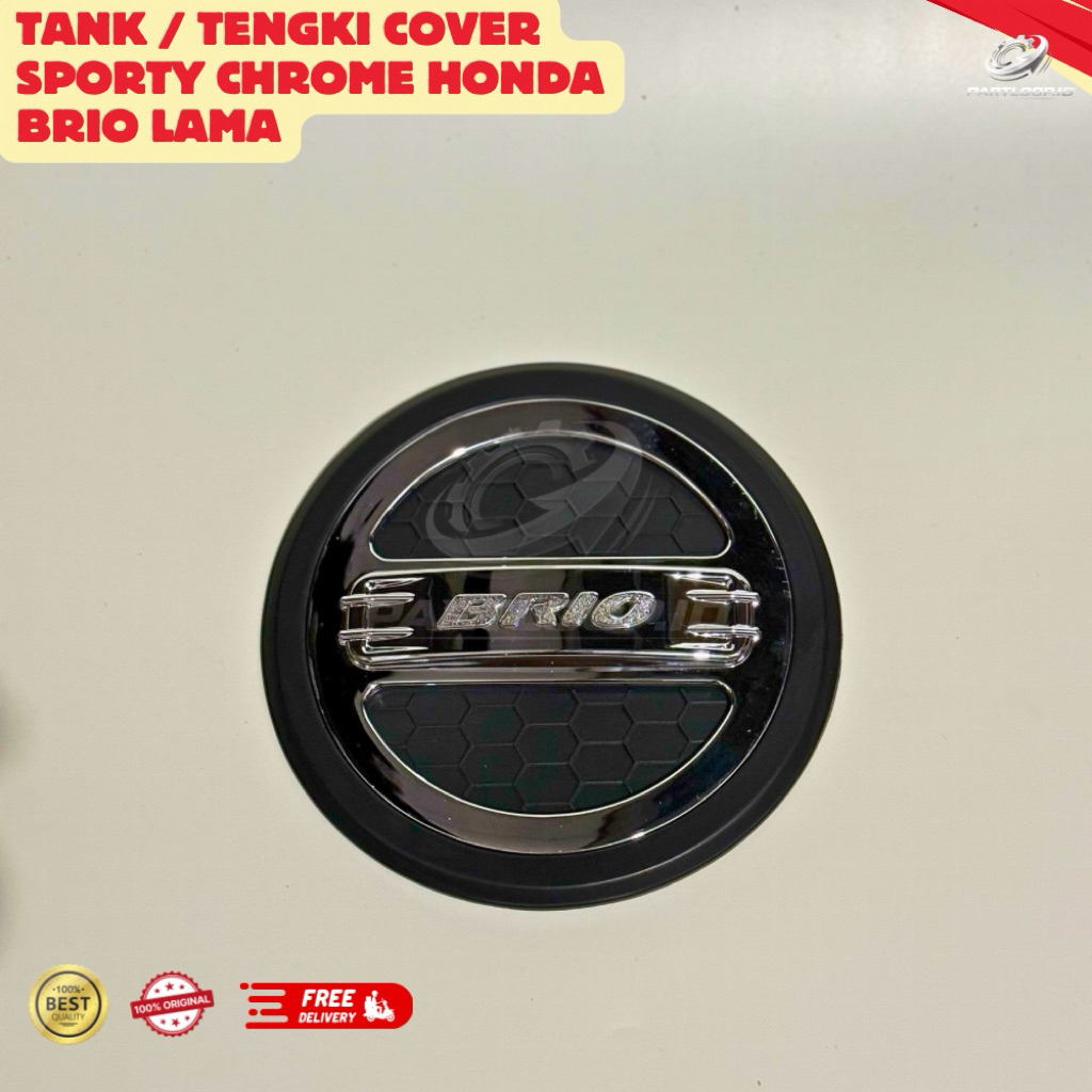 Tank Cover Tutup Tangki Bensin Black Chrome Honda Brio Lama 2012 2013 2014 2015 2016 2017 Aksesoris 