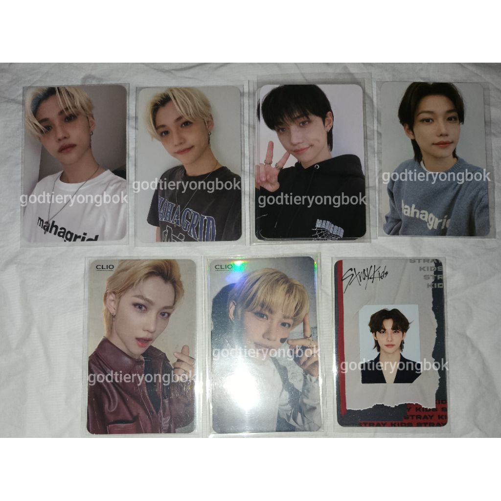 <SET TAKE ALL> STRAY KIDS SKZ FELIX YONGBOK PC POCA PHOTOCARD SELFIE COLLAB MAHAGRID CLIO  RARE LIMI