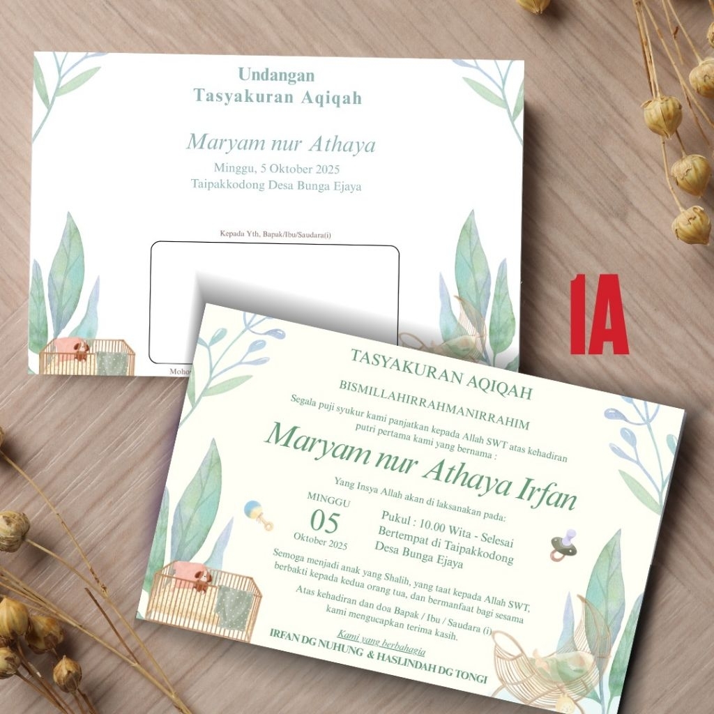 UNDANGAN AQIQAH - Undangan Tasyakuran Aqiqah