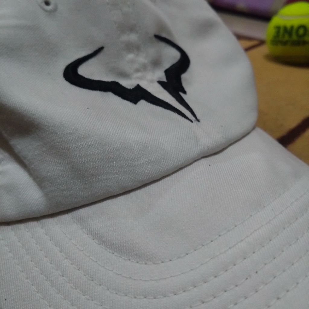 Nike Court Aero Bill Rafael Nadal Bull Rafa Logo Heritage 86 Tennis Cap Topi Tenis/Padel Putih/White