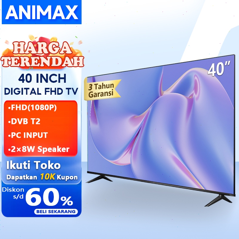 Animax Sakura Smart TV LED 32/40/43 inch TV Digital Android 11.0 Garansi 3 tahun Televisi