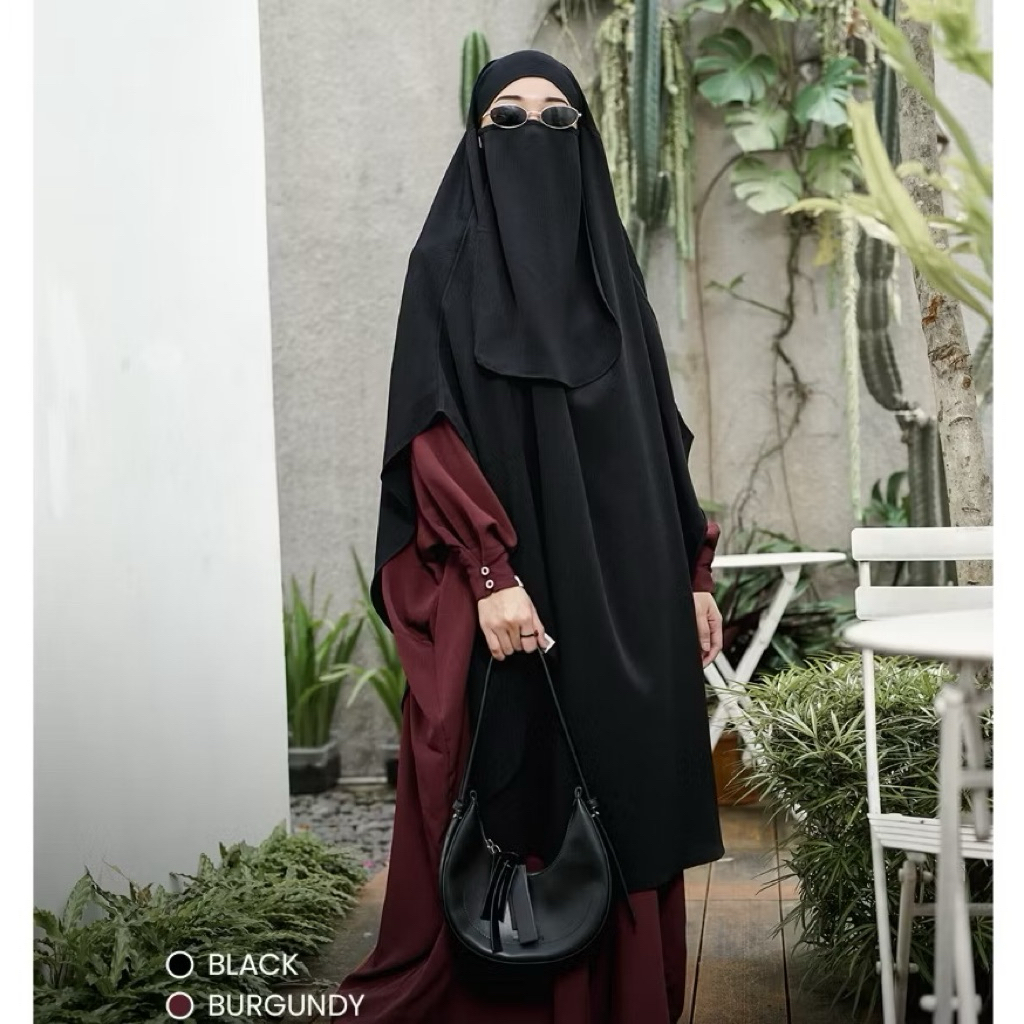 French Khimar Hava by Dheambunproject Tanpa Cadar Preloved Belum Pernah Dipakai