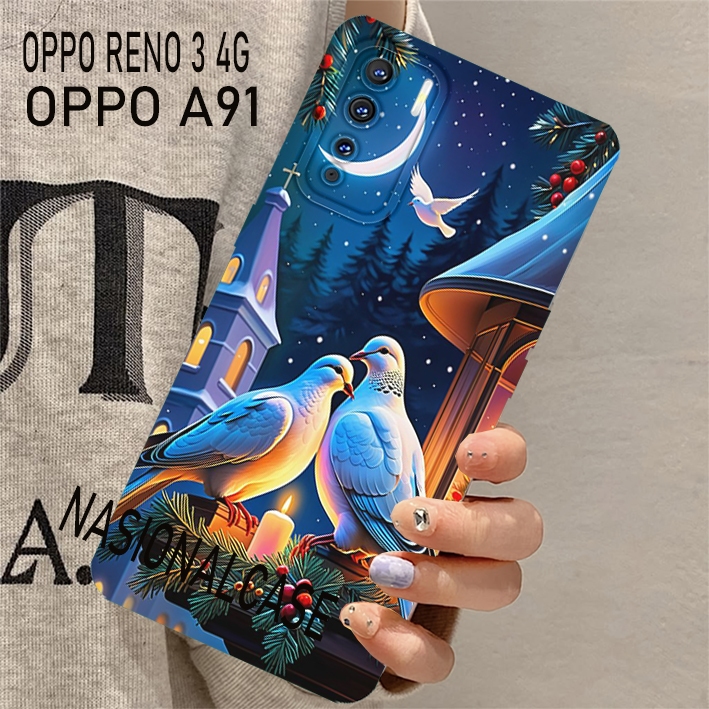 Bumper Oppo Reno 3 4G - Oppo A91 Case Lentur Motif Burung2 Case Aesthetic