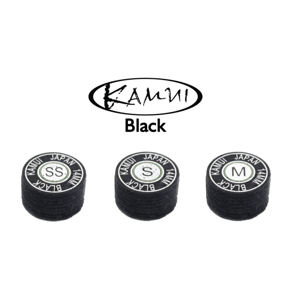 Tip Billiard Kamui Black Medium - 14mm, Kulit 10 Lapisan