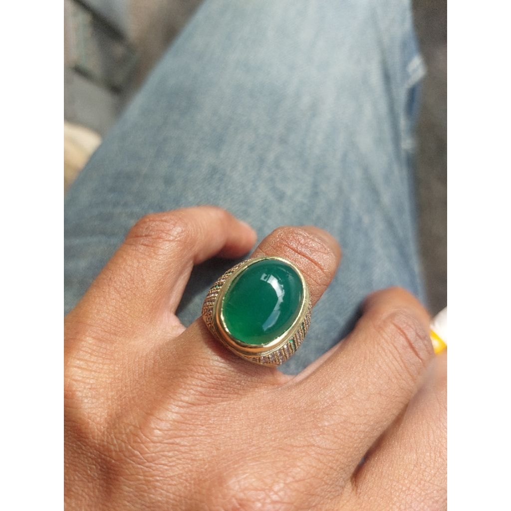 akik bacan gulau lawas green bottle