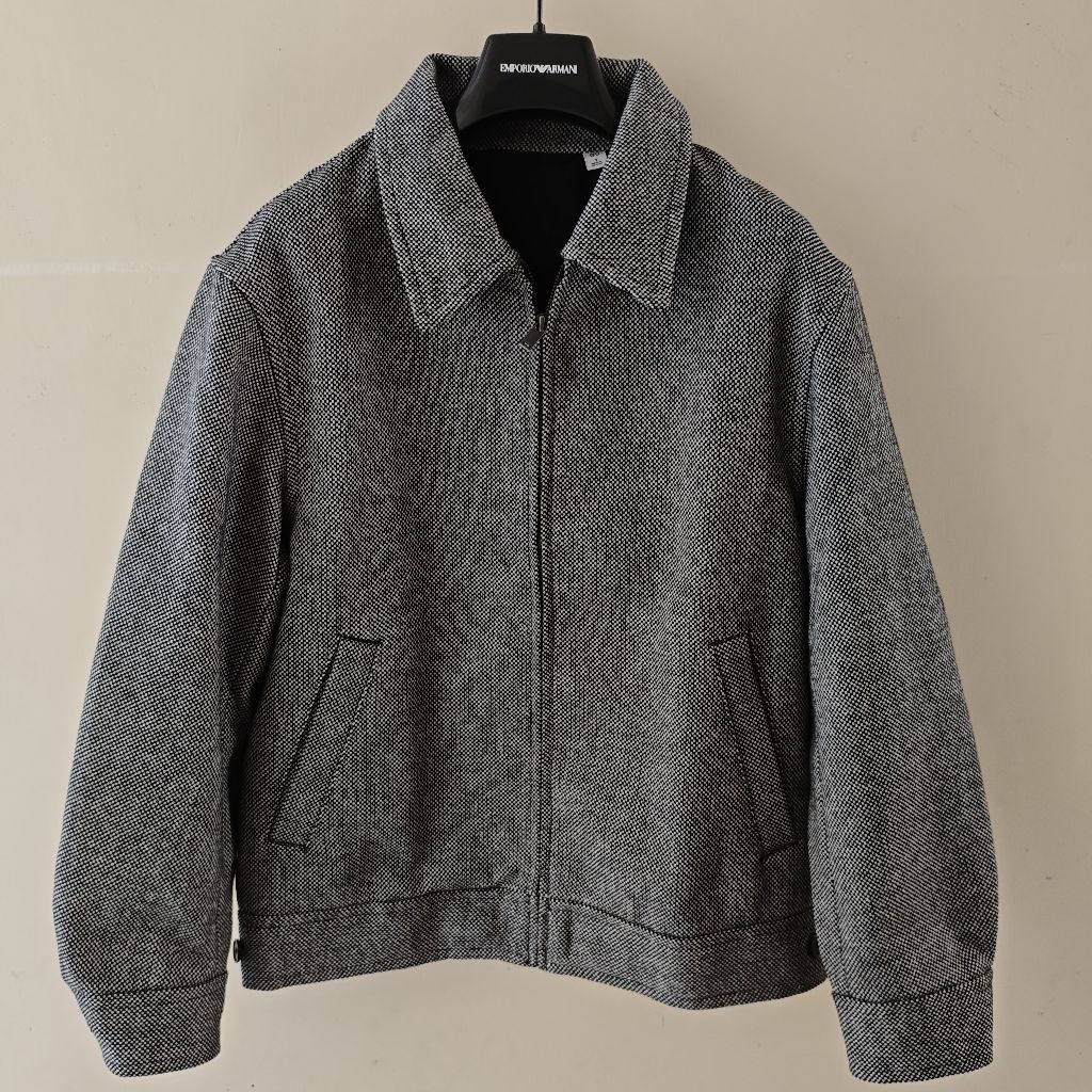 WORK JACKET HARINGTON SUPER TEBAL BY GU MOTIF KOTAK KECIL SEPERTI RAJUT