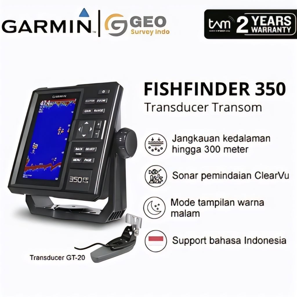 Garmin FF 350plus Fish Finder New Sonar Tranduser