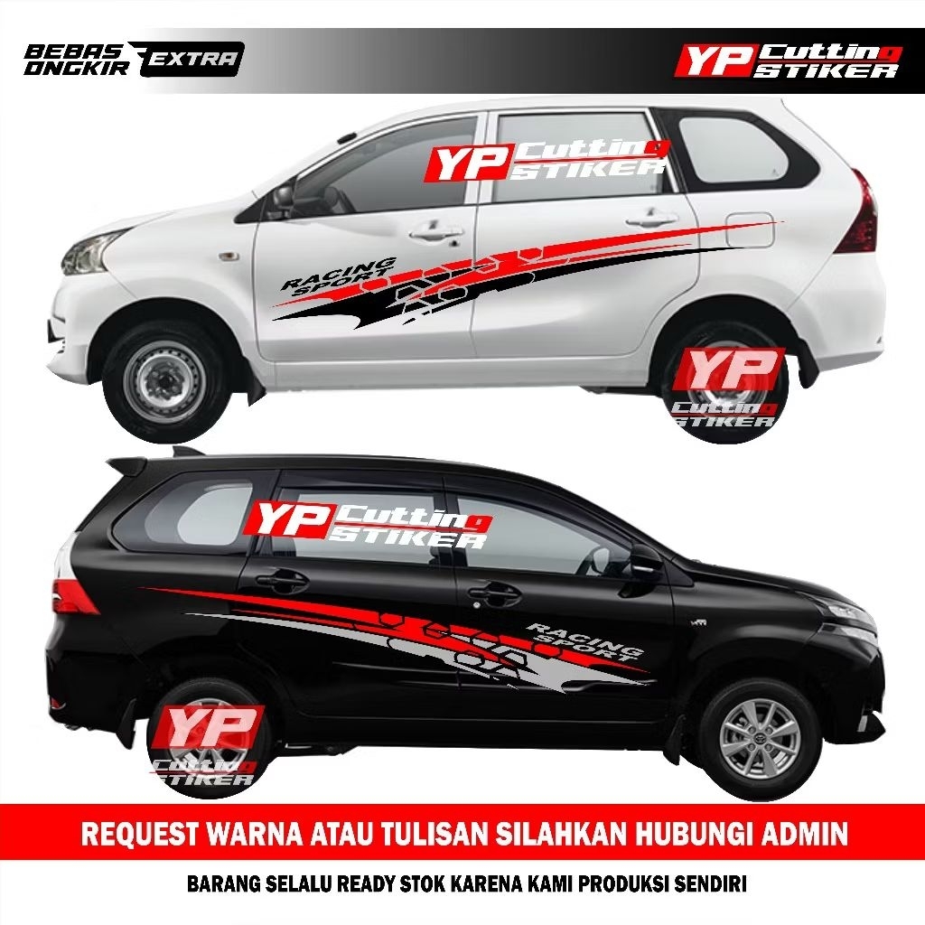 Sticker mobil Avanza Xenia sticker list racing sport ban mobil Avanza Xenia keren tahan lama