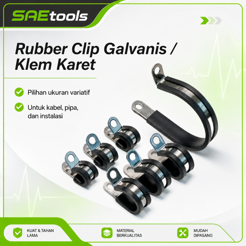 Saetools Klem Karet / Rubber Clip Galvanis 20 25 32 42 50mm Klem Pipa Insulator Klem Pipa Knalpot